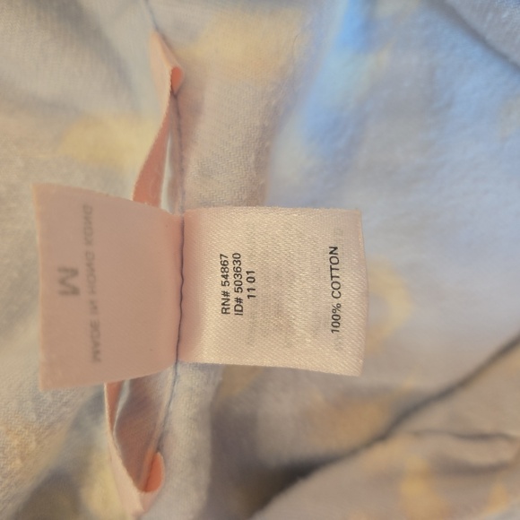 Victoria's Secret Cotton Feather Light Blue White Flannel Pajama Set Medium - Picture 7 of 7